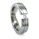 Contoured Titanium Ring with Tension Set Diamond by Edward Mirell