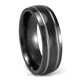 EDWARD MIRELL 7mm Grooved Black Titanium Ring