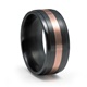 Black Zirconium and Rose Gold Ring