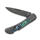 Damascus Steel Lock Back Knife with Abalone Inlay