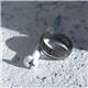 Damascus Steel Ring With Silver Inlay from Lashbrook Designs