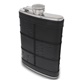 Black Patched Leather Flask
