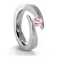 Titanium Bypass Engagement Ring with Pink Diamond