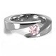 Titanium Bypass Engagement Ring with Pink Diamond