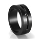 Slotted Black Titanium Ring With Black Diamond