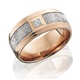 14K Rose Gold Ring With Meteorite Inlay And Diamond