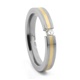 Titanium Ring with 14K Yellow Gold & Tension Set Diamond