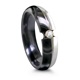 EDWARD MIRELL Black & Grey Titanium Ring with Diamond