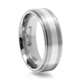 Titanium Ring With Silver Inlay & Grooves