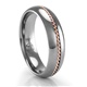 Tungsten Ring with Rose Gold Braid 6mm Ring by Heavy Stone Ring