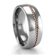 Tungsten Ring with Rose Gold Braid 8mm Ring by Heavy Stone Rings
