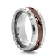 Tungsten Ring with 14kt Rose Gold & Shakudo Copper Mokume Gane Inlay by Heavy Stone Rings