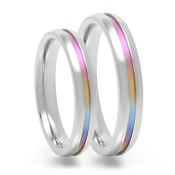 Rainbow Anodized Titanium Ring Set - IRIS