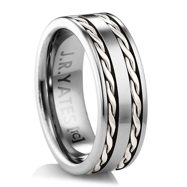 TULLAMORE Tungsten Carbide and Silver Ring by J.R. YATES