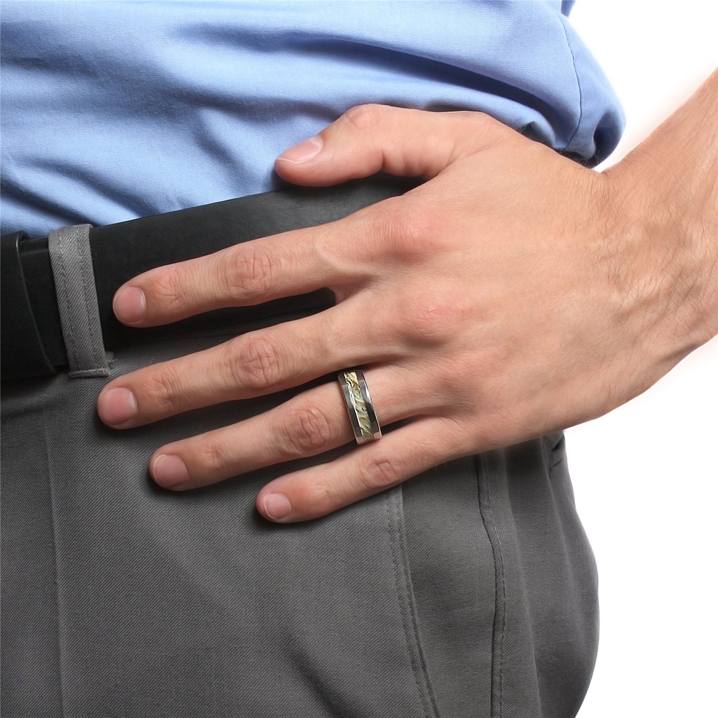 COMPOUND Camouflage Tungsten Band Heavy Stone Rings Tungsten Rings