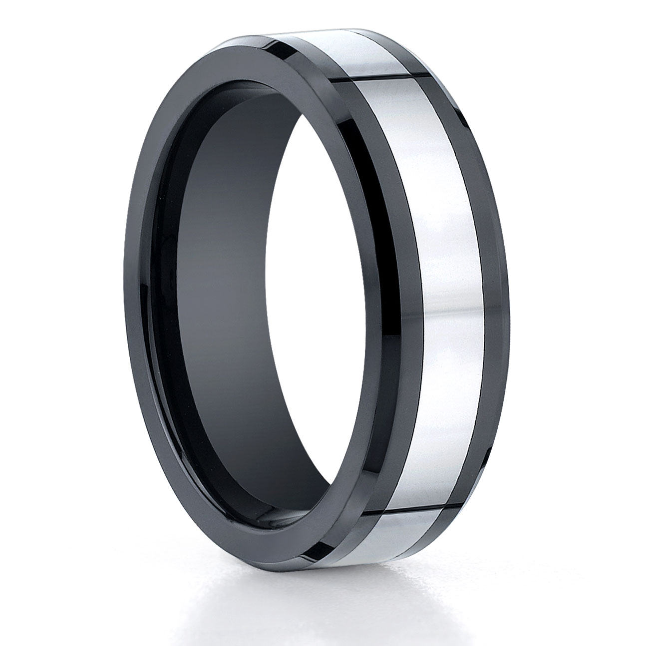7MM Cobalt Chrome Black Seranite Ring Benchmark Men’s