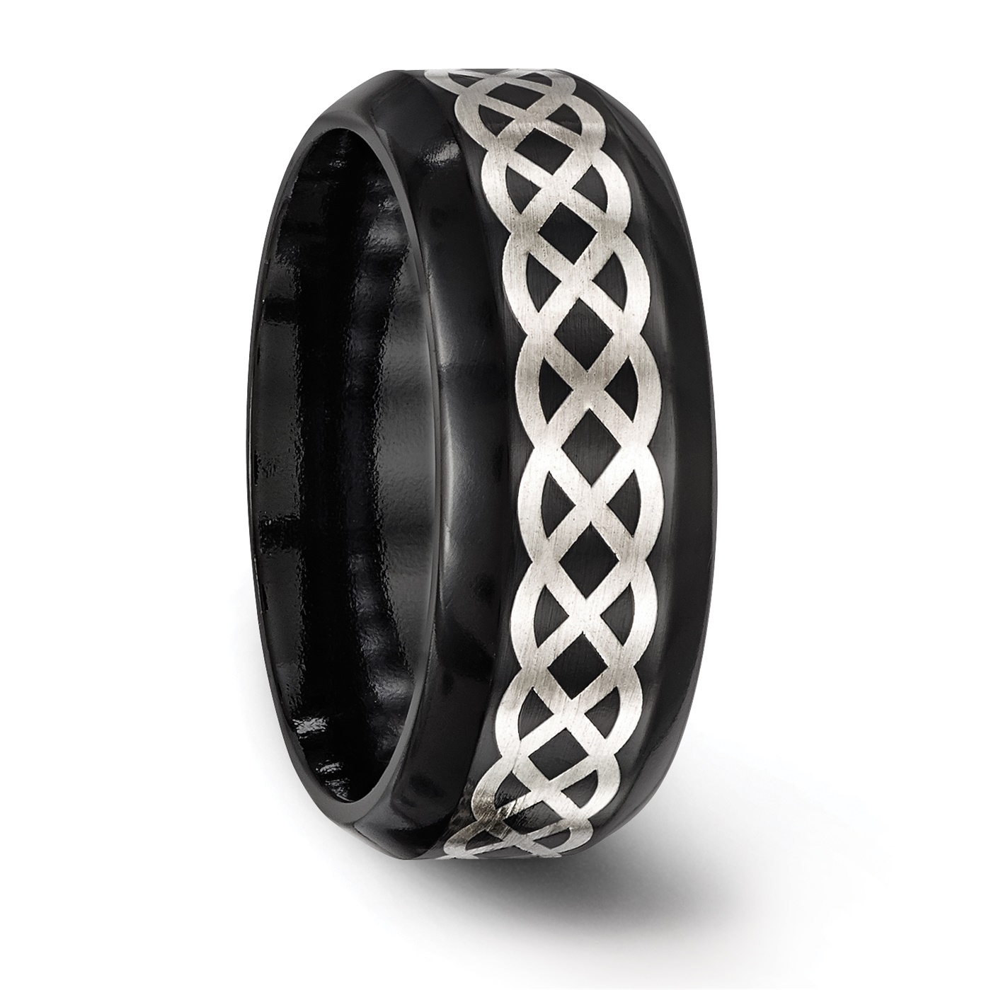 Details about  / Edward Mirell Cobalt High Polished 9mm Braided Inlay Wedding Band Sizes 8 to 13