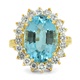 Estate large Blue Topaz & Diamond Ring (over 8 cts!), only $995