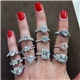 18K Diamond & Blue Sapphire Engagement Ring .12ctw