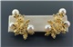 Estate 14K Yellow Gold, Pearl and Diamond French Clip Backs