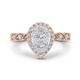 Luminous Two Tone Pear Shaped Diamond Cluster Engagement Ring 
