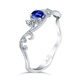 14k White Gold, Oval Sapphire & Diamond Ring by Parade Designs