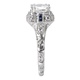 18kt White Gold, Diamond and Blue Sapphire Vintage Style Engagement Ring by Romance