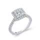 Square Shaped Halo Cluster Engagment Ring