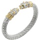 Alwand Vahan Sterling Silver & 14K Yellow Gold Bracelet with Jaguar Diamond Encrusted Head & Tsavorite Garnet Eyes
