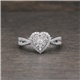 10k White Gold & Diamond Pave Heart Ring