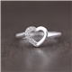 10k White Gold & Half Diamond Heart Ring