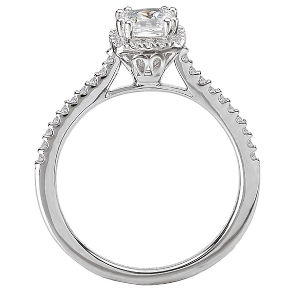 .82ctw Asscher Diamond Halo Engagement Ring