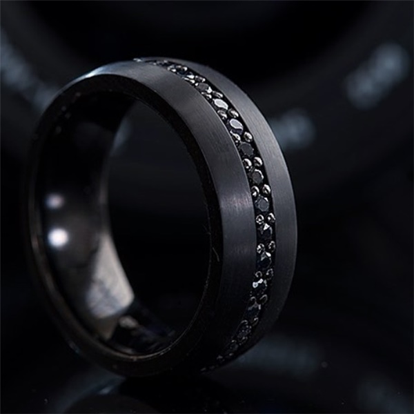 Black Sapphire Tungsten Ring