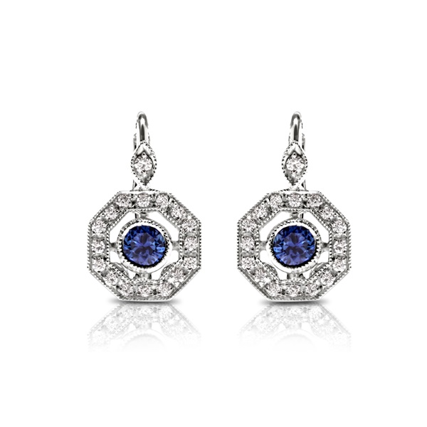 Beverley K White Gold, Diamond and Sapphire Earrings - Gorgeous!