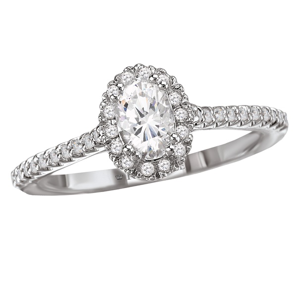 .64ctw Oval Diamond Halo Engagement Ring
