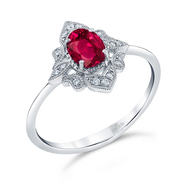 18kt White Gold Ruby and Diamond Ring by Parade