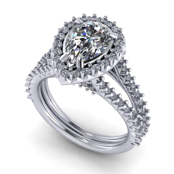 pear shaped halo split shank