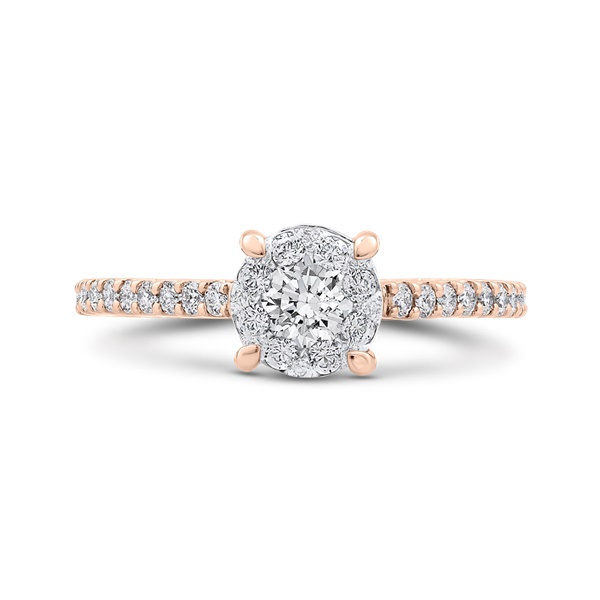 Luminous Rose Gold Diamond Cluster Engagement Ring