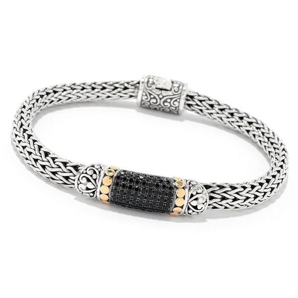 Samuel B Sterling Silver, 18k Yellow Gold & Black Spinel Bracelet