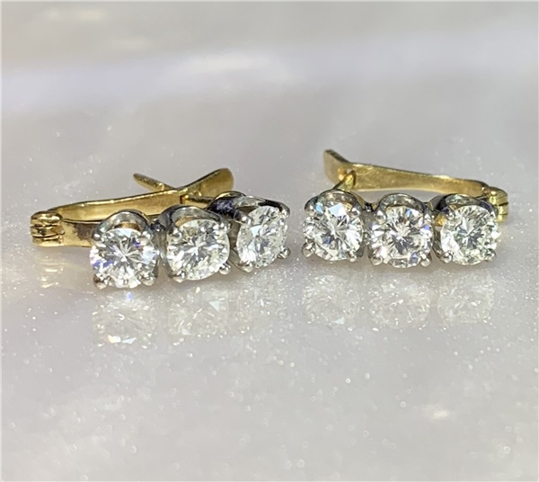 Vintage 3 Stone Diamond Earrings - Recently Sold Treasures