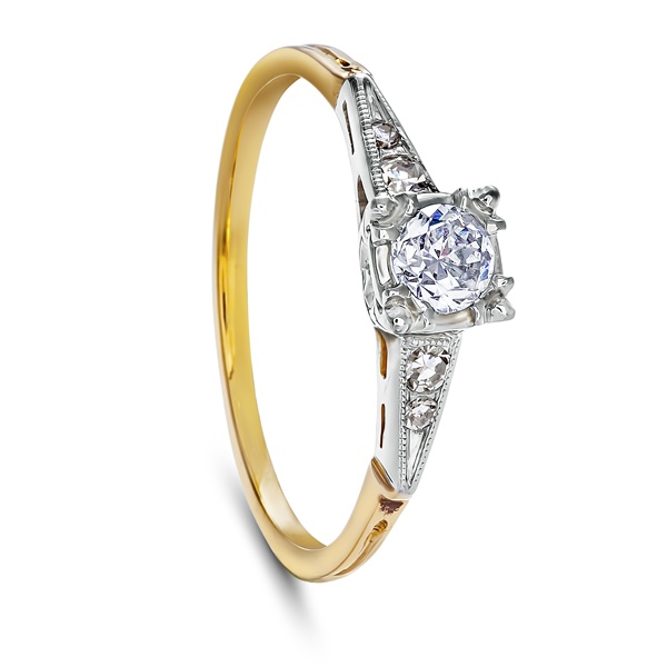 Vintage Two Tone Diamond Engagement Ring Recently Sold Treasures   R223 221 