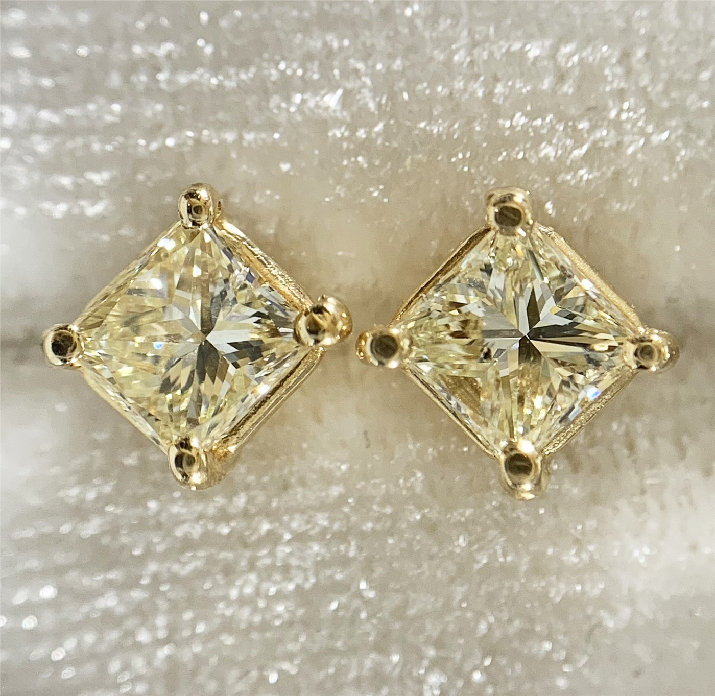 1 ct Princess Cut Diamond Stud Earrings, only $1495