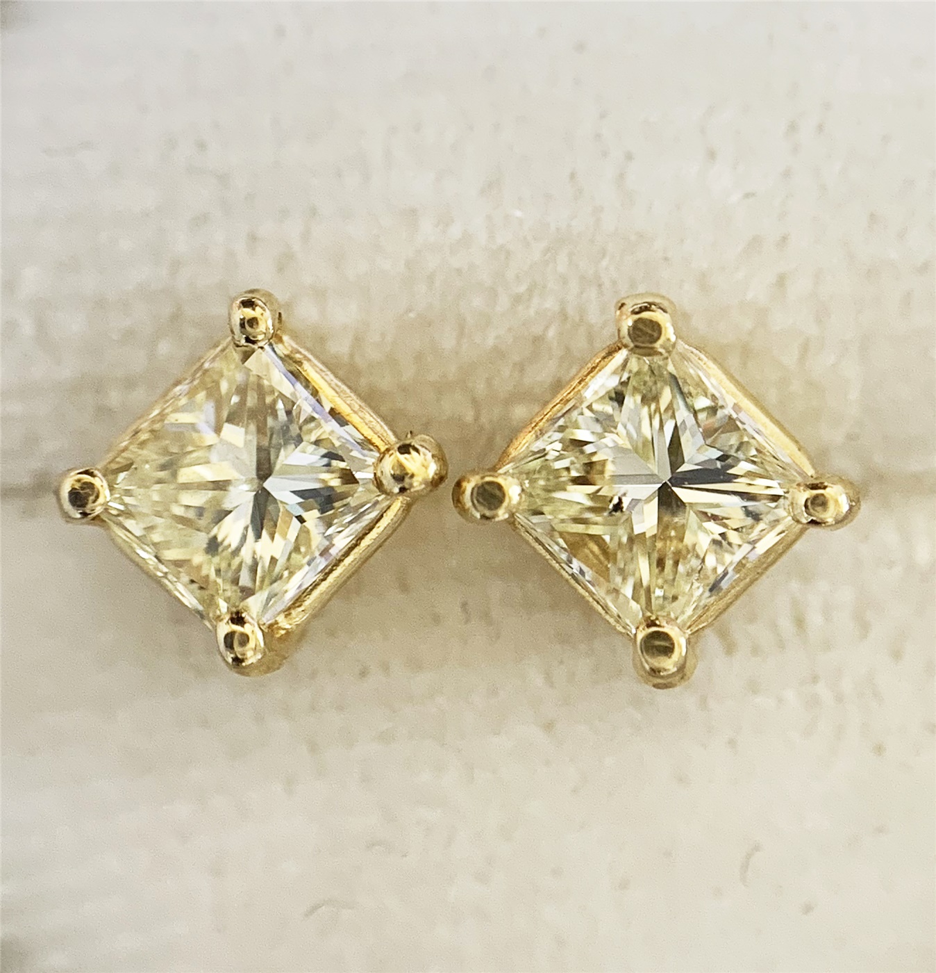 1 ct Princess Cut Diamond Stud Earrings, only $1495