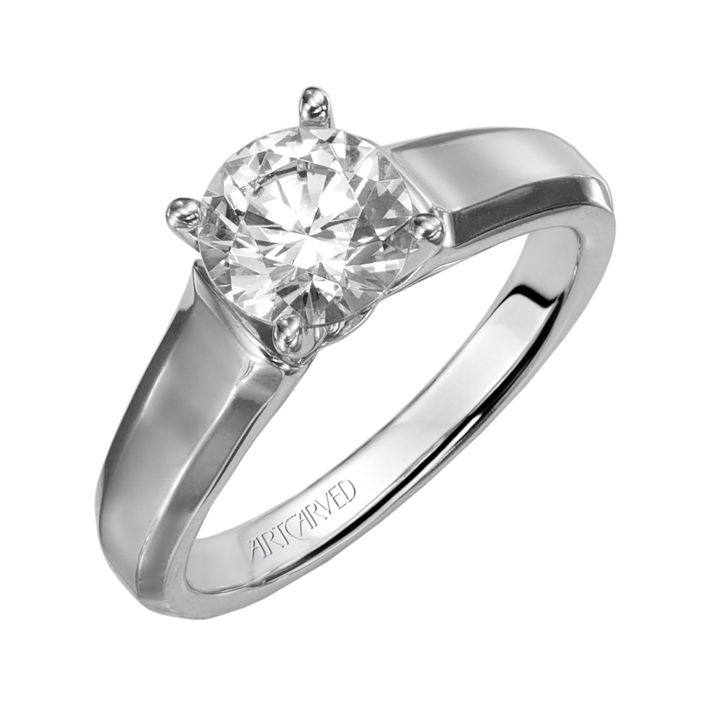 14kt White Gold and Diamond Engagement Ring by ArtCarved
