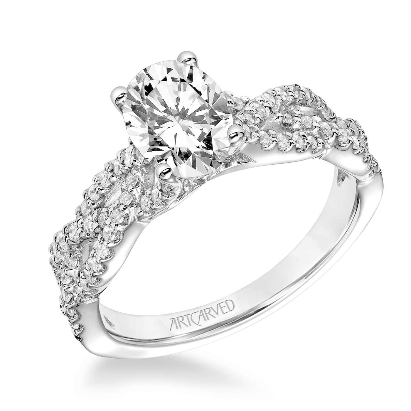 Braided 14kt White Gold and Diamond Engagement Ring by ArtCarved