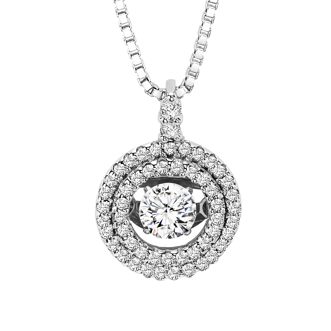 Rhythm of Love Halo Necklace - Diamond Circle Necklace