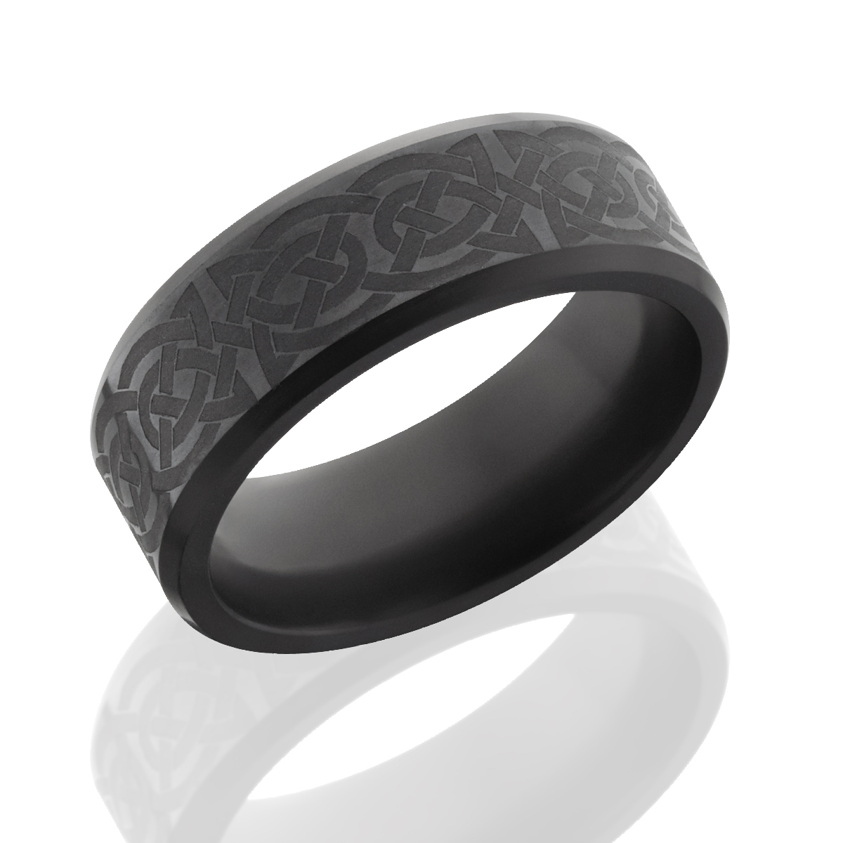 Elysium Black Diamond Ares Ring with Celtic Laser Design