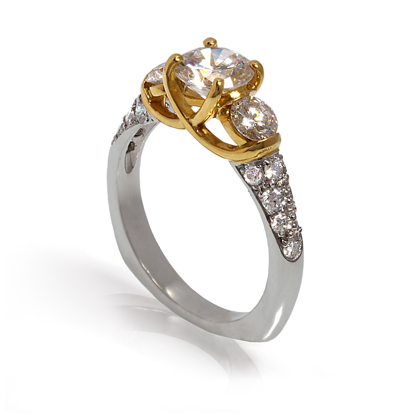 Ladies Platinum 18K Pave Engagement Ring - Recently Sold Treasures