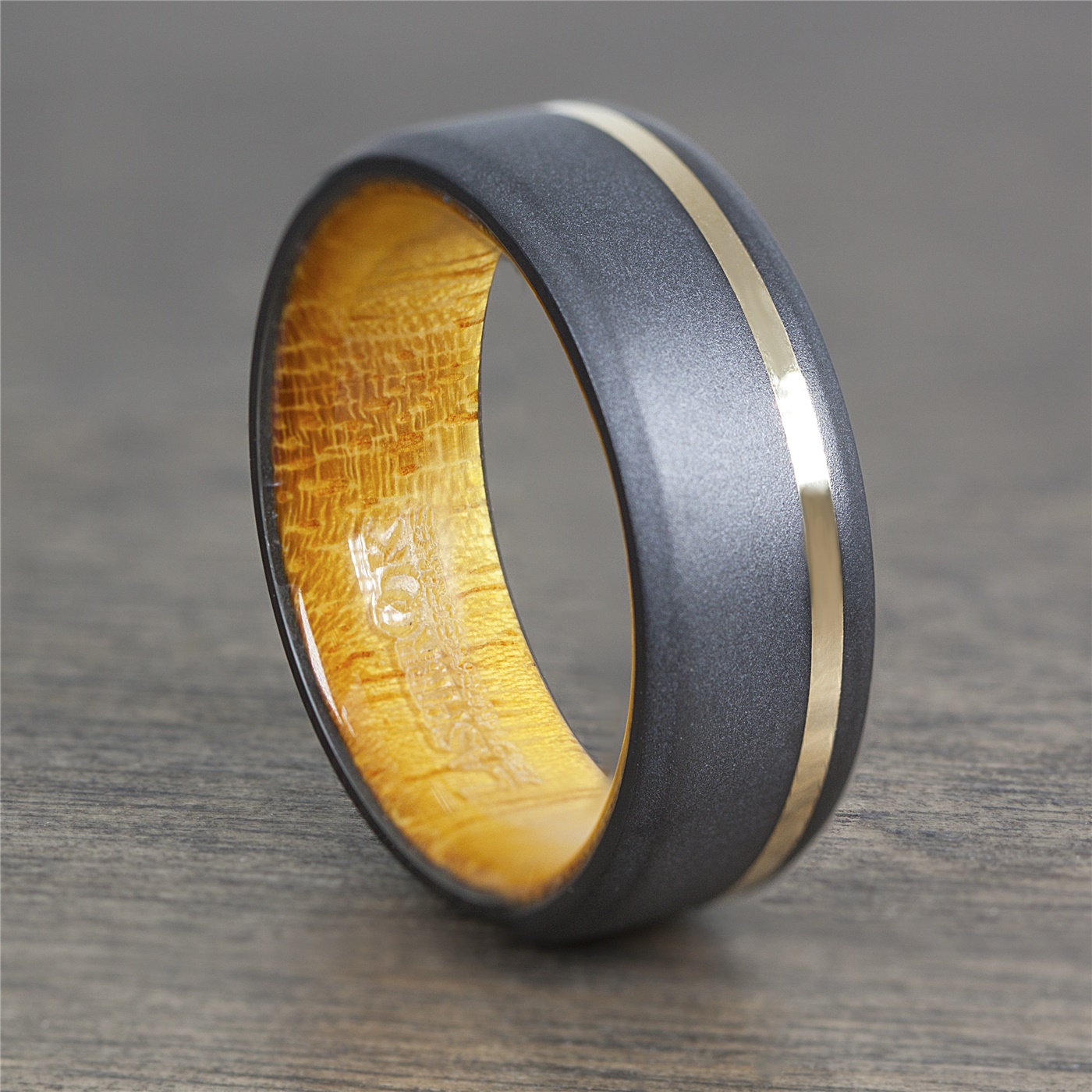 8 Mm Unique Mens Wedding Bands Titanium Buckeye Wood B115m