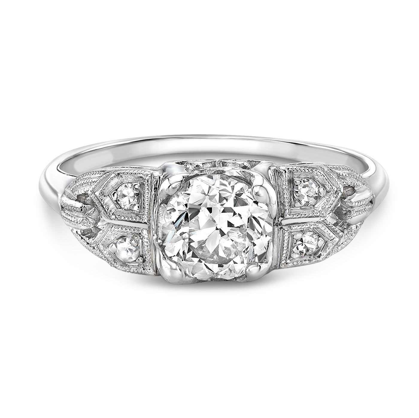 Vintage Platinum & Diamond Engagement Ring from the 1920s